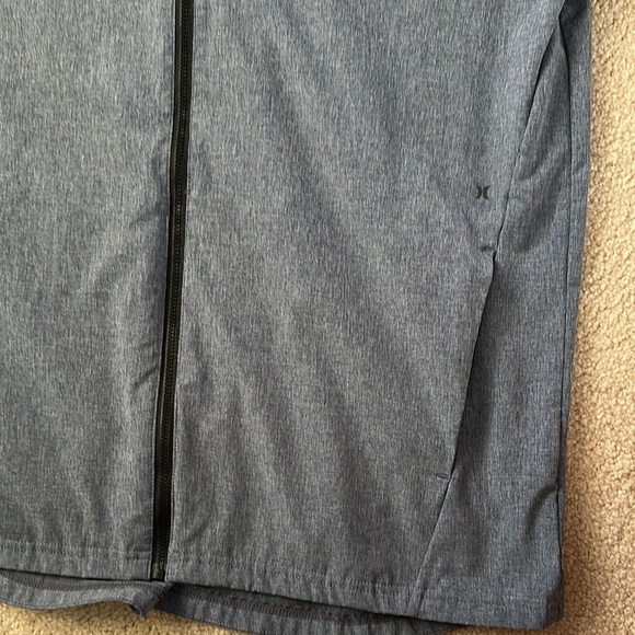 Hurley Protect Stretch 2.0 Coach Windbreaker Hooded Jacket Heather Blue Men’s L - Picture 7 of 10